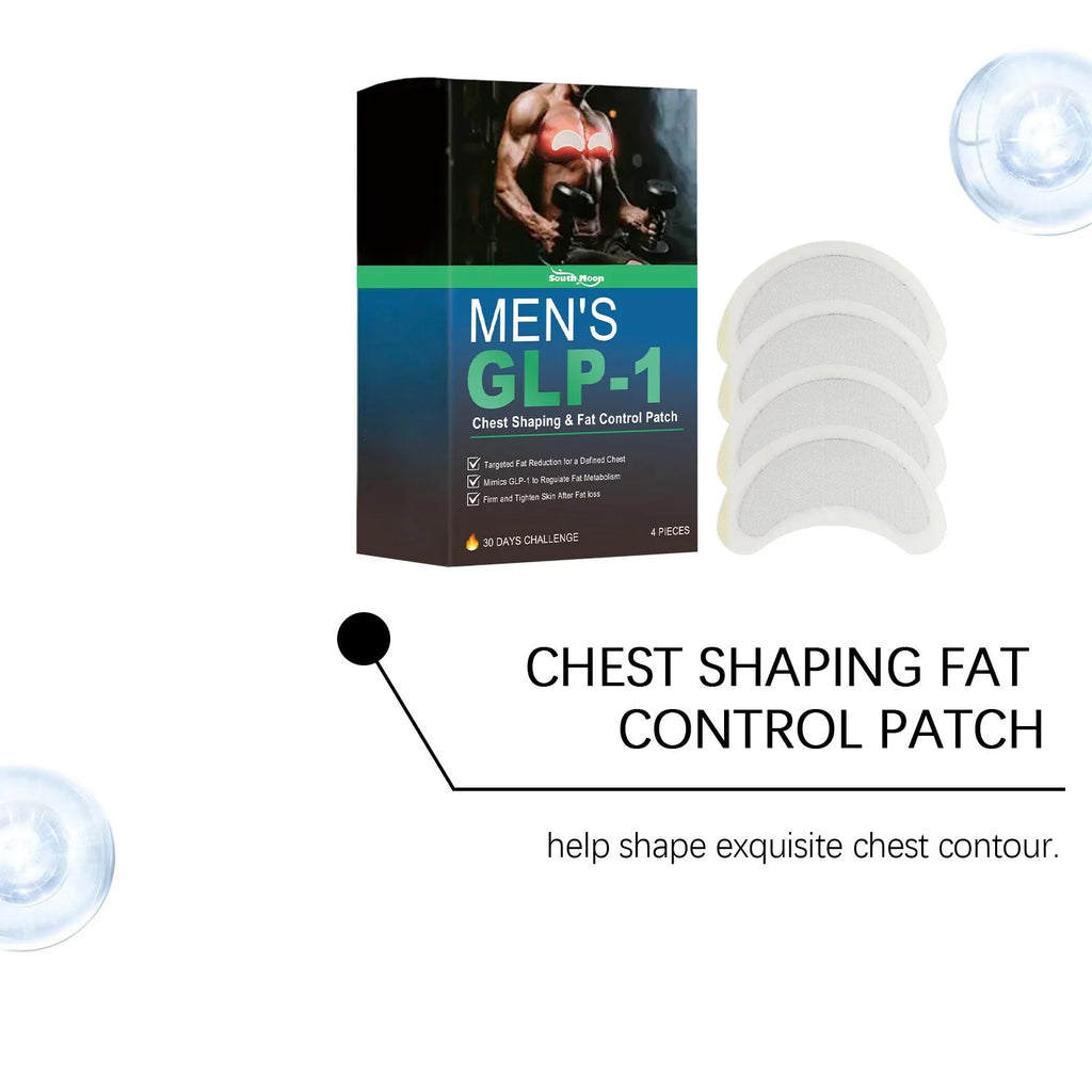 Pack of four thin men's figure control chest patches with natural ingredients