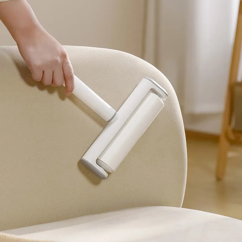 Pet hair lint remover roller with refillable sticky paper core for cat hair removal on floors