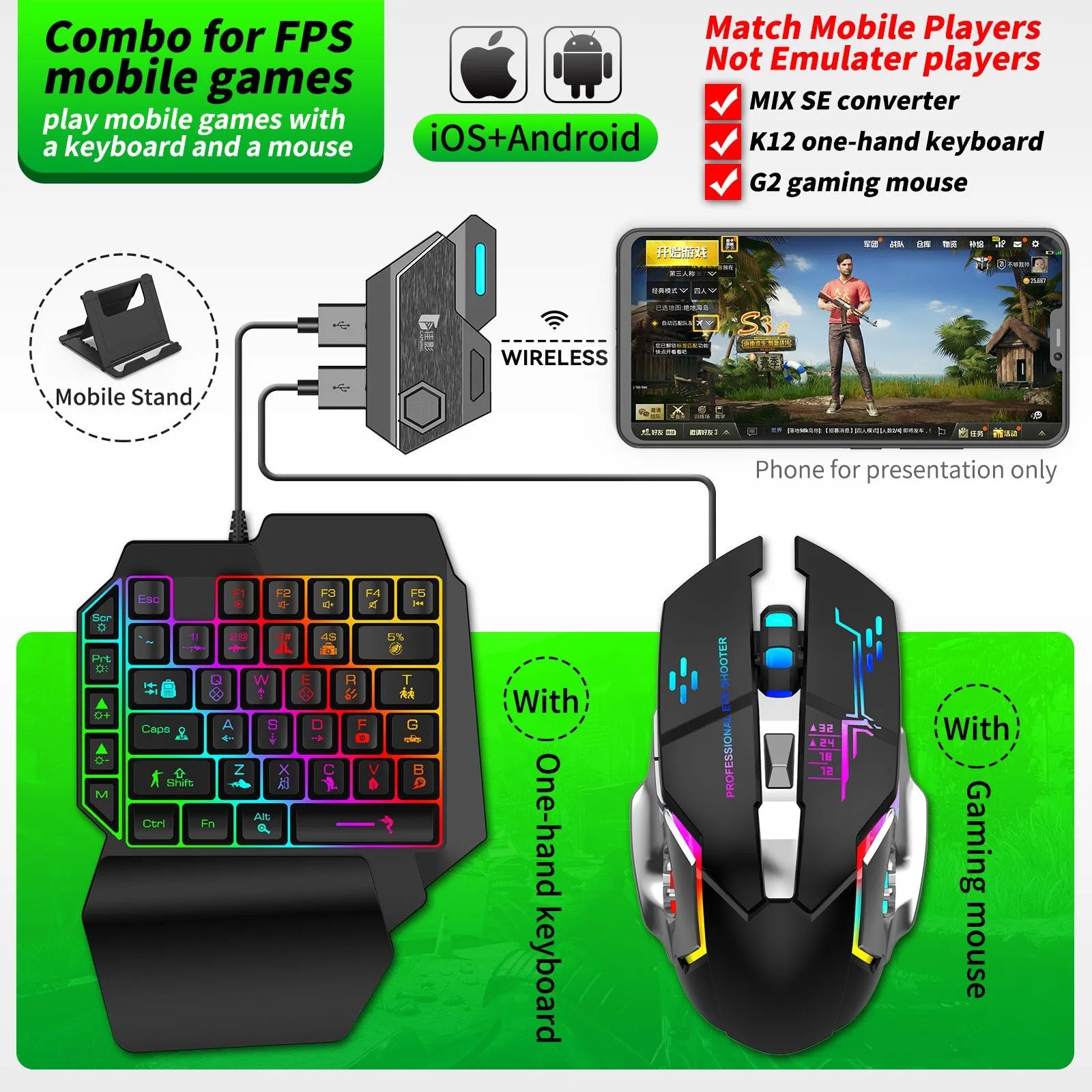 Gamwing Jiaying MIX keyboard and mouse converter with USB interface for mobile gaming