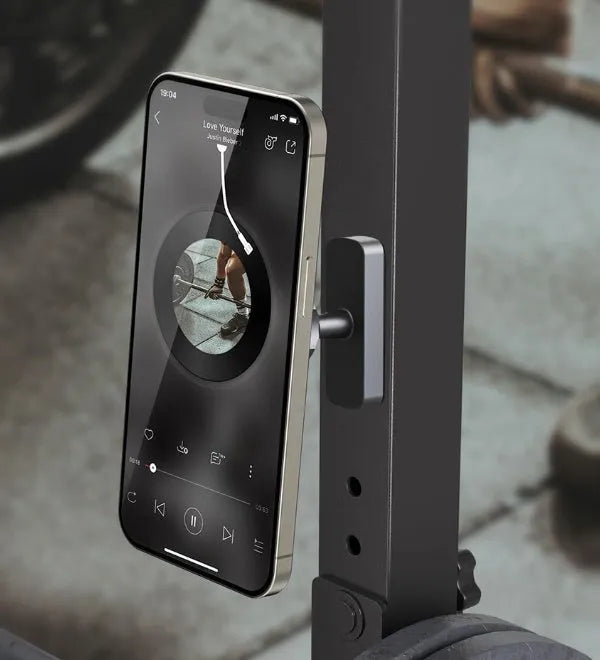 Magnetic mobile phone holder for car and gym with silicone bracket