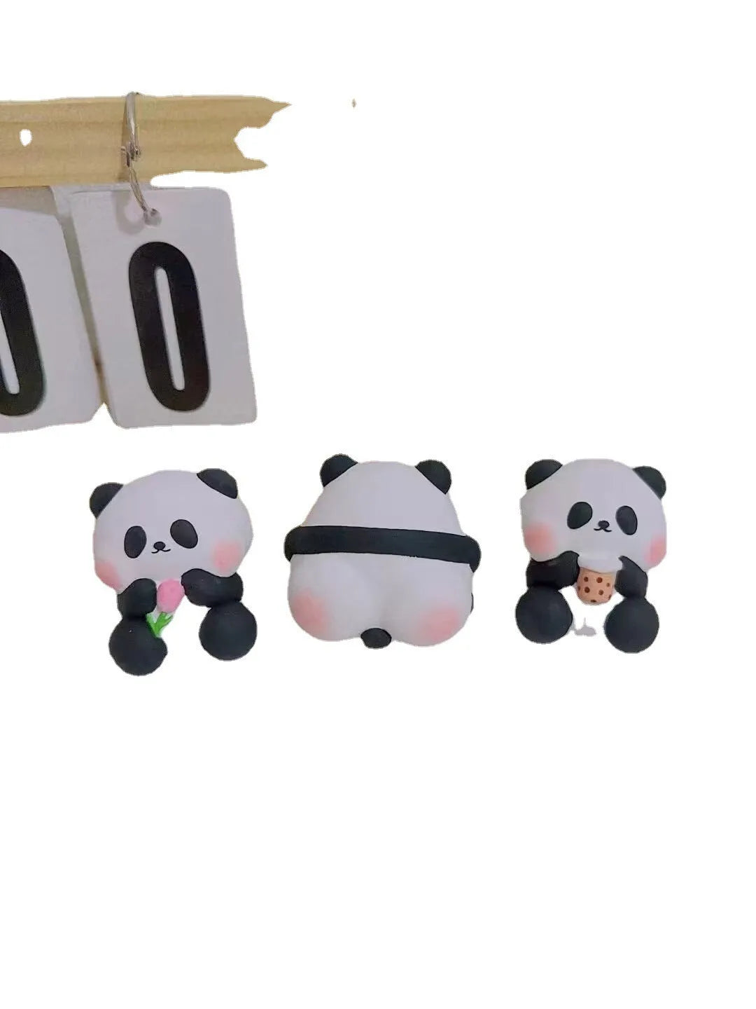 Cute panda car vent perfume decoration clip in milk tea, flower, or back panda style.
