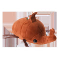 Small black Japanese rhinoceros beetle plush doll pendant keychain with red horn, 10cm tall.