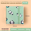 Feiluniao hand-painted fabric cover watercolour sketchbook showing 185mm portable size