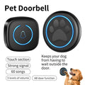 Black and white wireless waterproof pet door bell for outdoor dog training with touch operation.