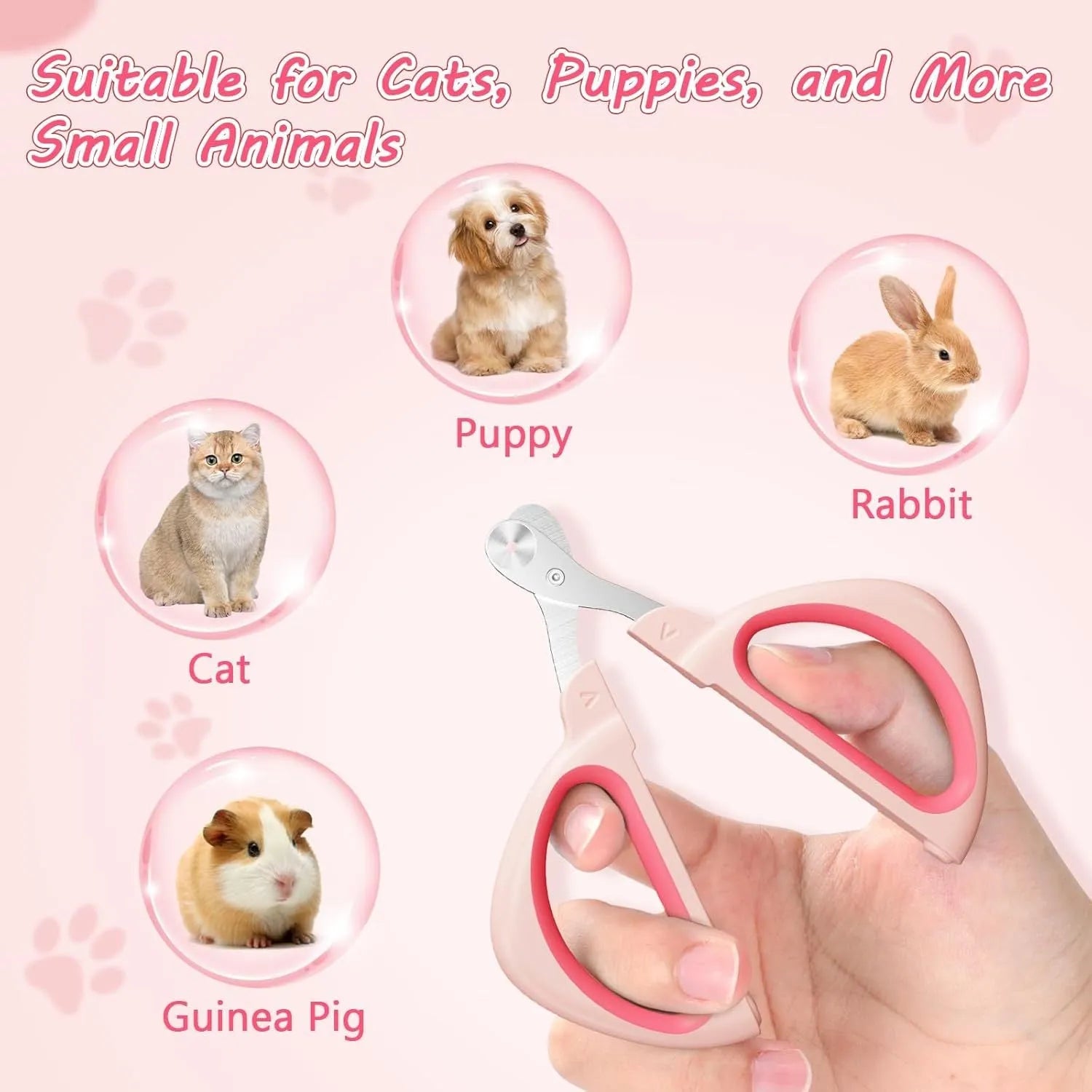 Cat nail clipper with positioning hole and non-slip handle in blue colour