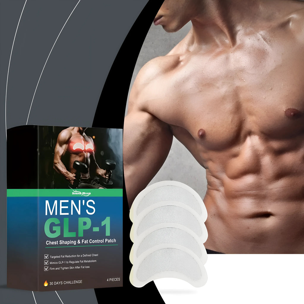 Pack of four thin men's figure control chest patches with natural ingredients