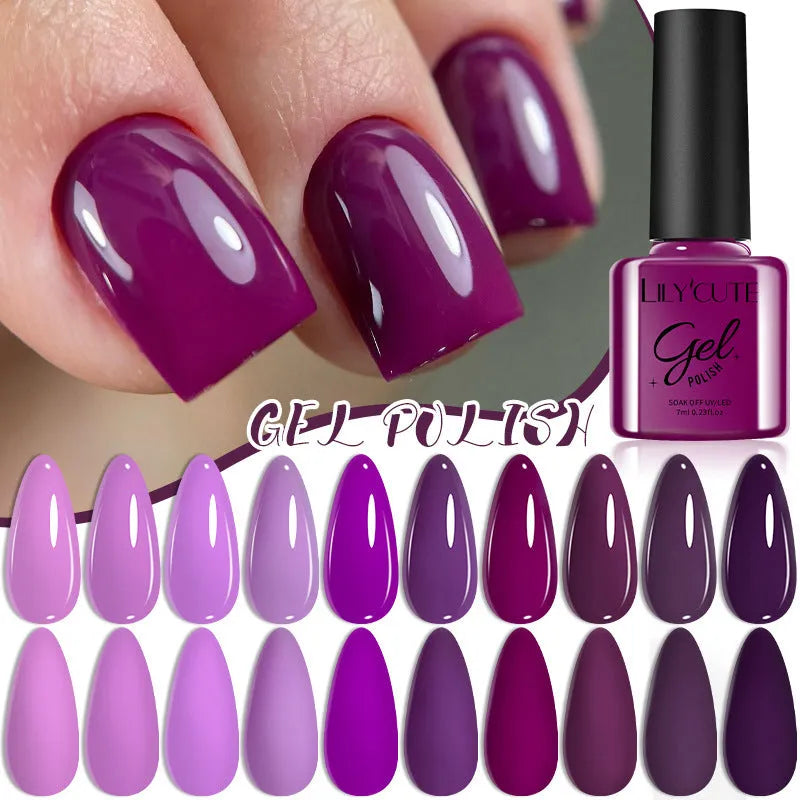 UV gel nail polish kit with 20 bottles in glitter, sequin and nude shades for nail art
