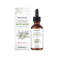 60ml glass bottle of white musk soothing oil with dropper