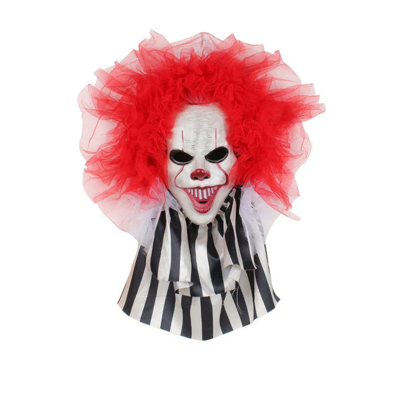 Spooktacular Halloween Clown Wreath for festive home decor, featuring a vibrant red clown design and durable cloth construction