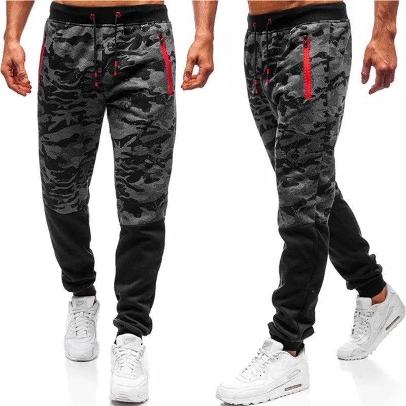 Men's camouflage lace-up chiffon trousers loose fit autumn daily wear