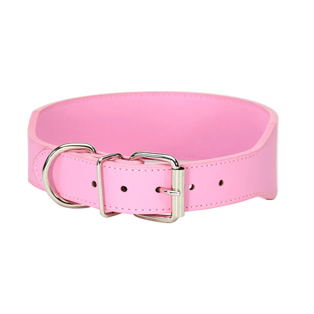 Fish-shaped leather dog collar with anti-break-away design and adjustable scarf for large breeds