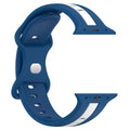 Butterfly tail silicone two-tone watch strap in army green and red for 38/40/41mm and 42/44/45/49mm lugs