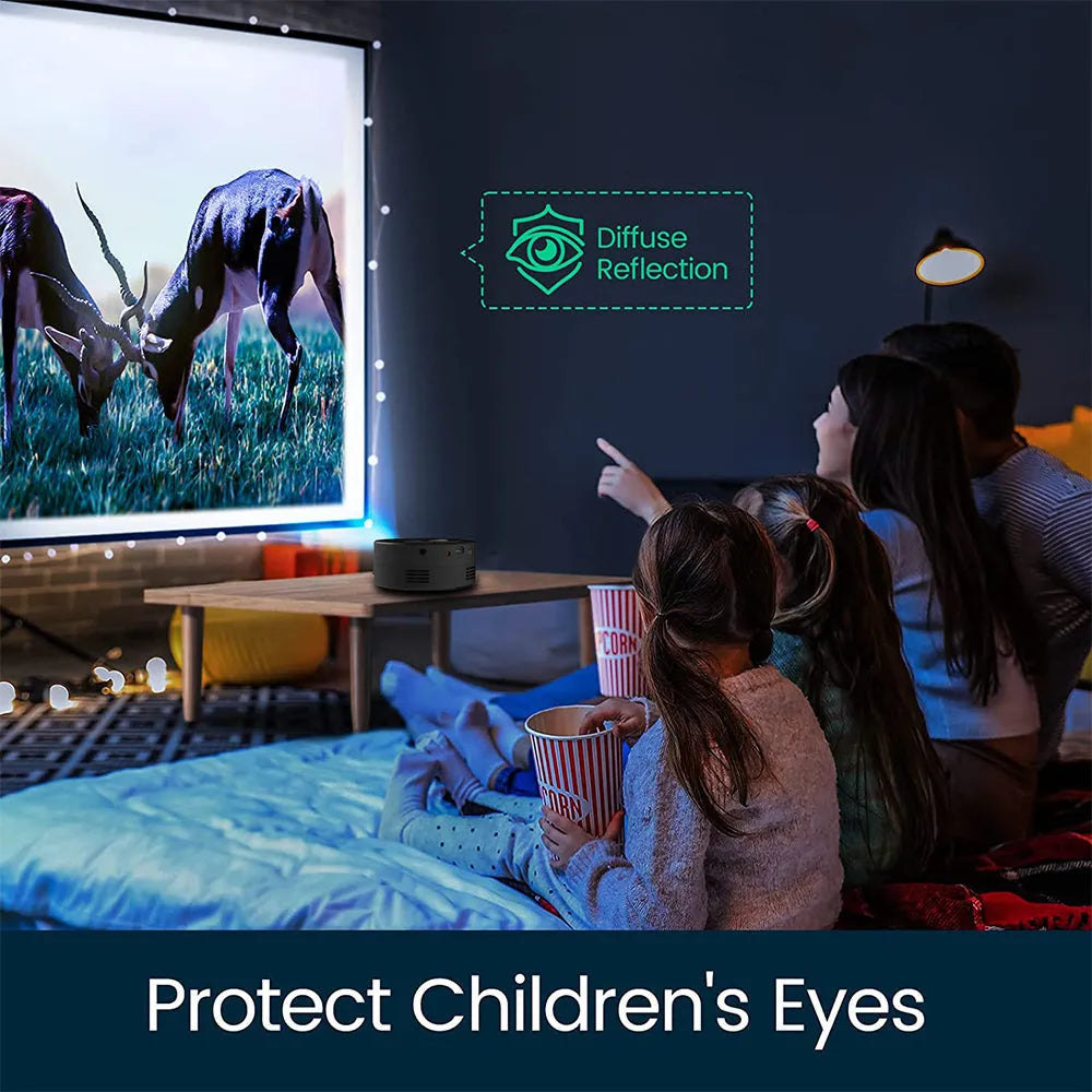 Black square mini portable projector for children's mobile phone projection