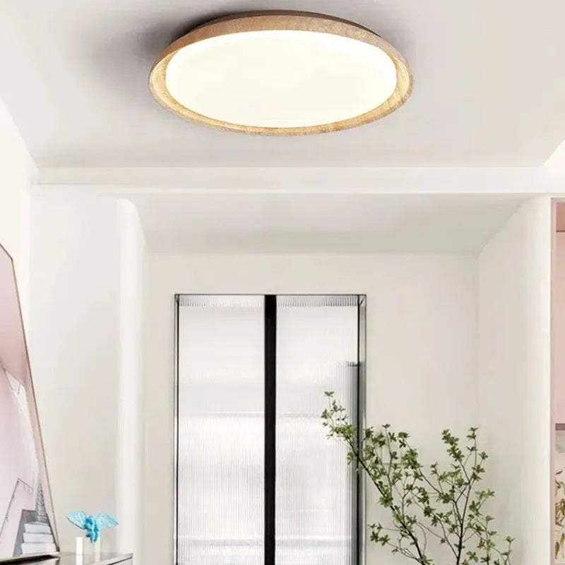 Japanese style retro ceiling lamp with LED tricolour light Silent Wind design 55cm diameter