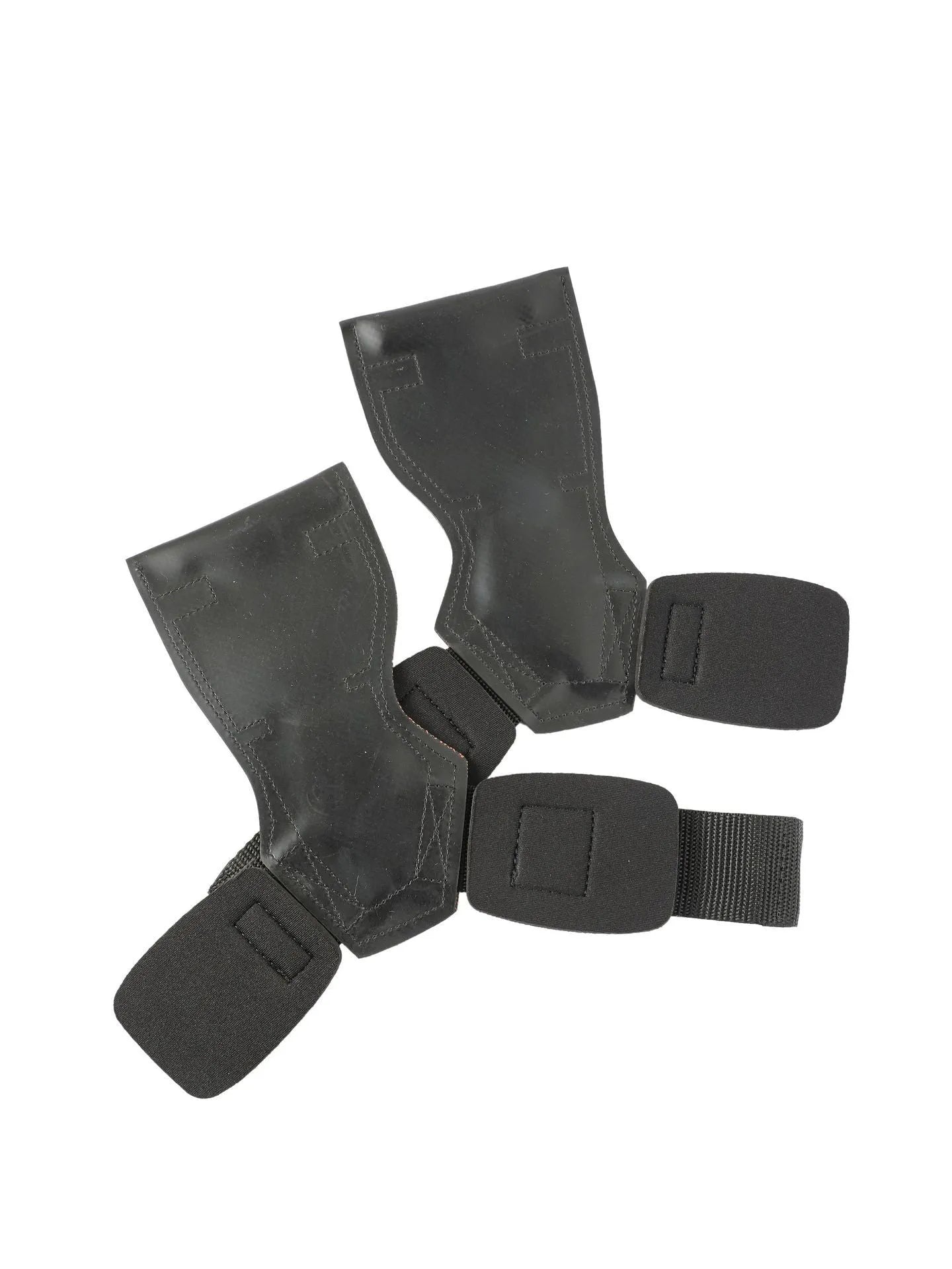 Black rubber non-slip palm protection grip belt for weightlifting and rock climbing.