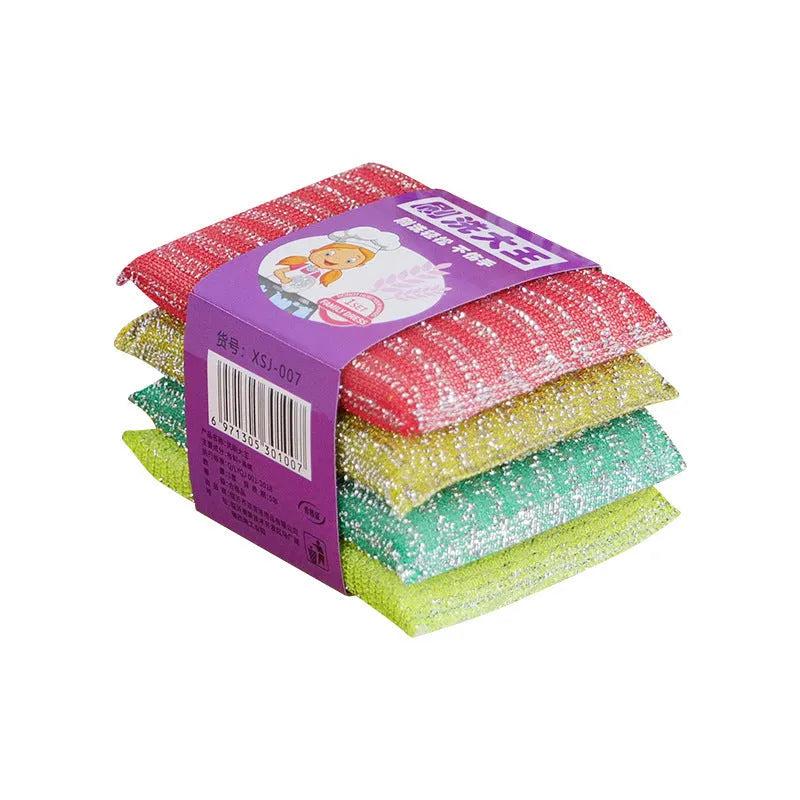 Pinstripe fabric dishwashing sponge mop in macaron mixed colours for wet and dry cleaning