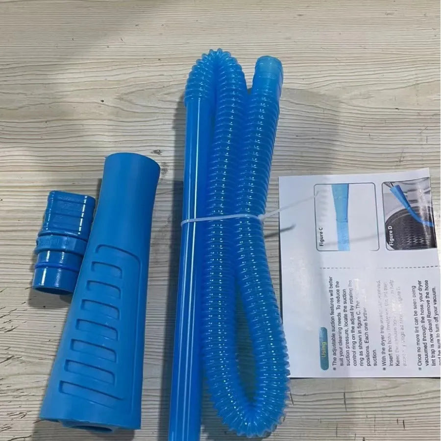 Blue plastic suction pipe washing machine cleaner tool with 114cm length and round head for drum filter maintenance