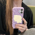iPhone case with water ripple texture, solid colour, and a central mirror strip.