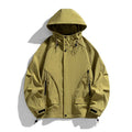 Rabbit fur modal hooded jacket in loose fit with zipper pockets and long sleeves