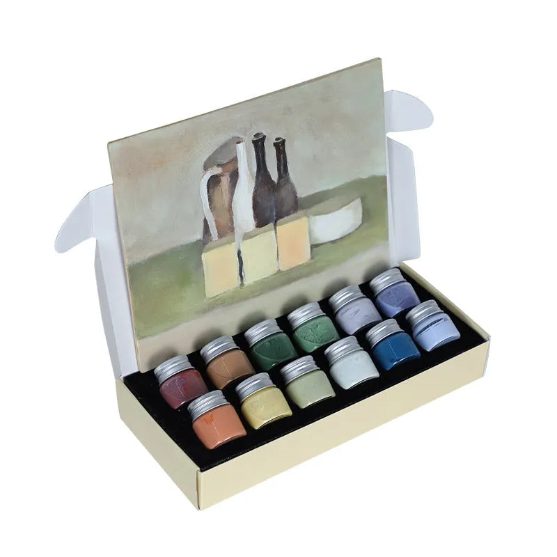 Pot of Morandi colour high-temperature ceramic glaze paint with 25g label for pottery.