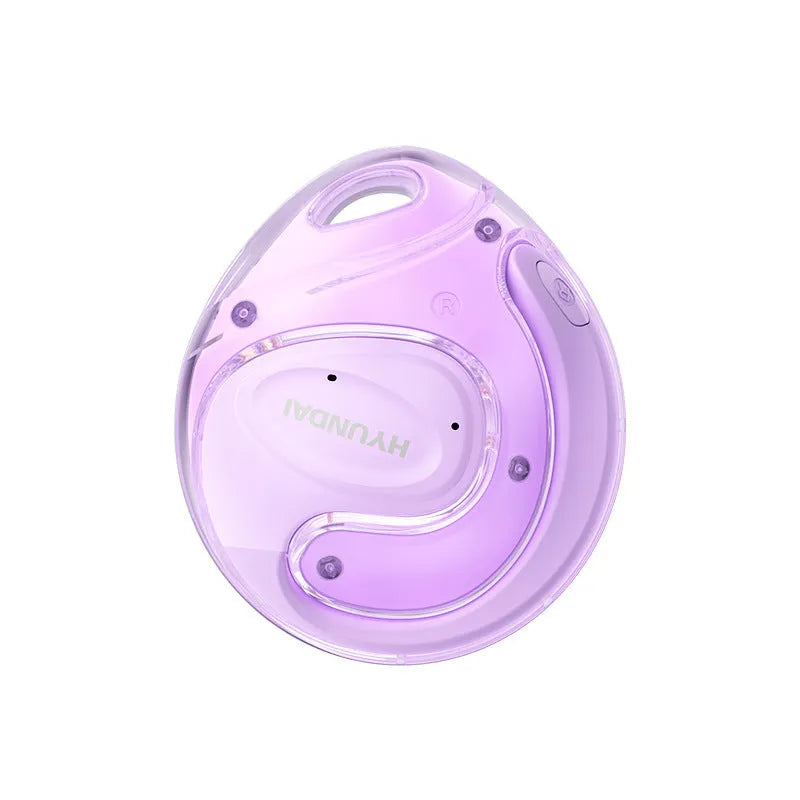Ear-mounted sports Bluetooth headset with ear hook, 15m range, 8-hour battery, PC ABS, black purple milky white