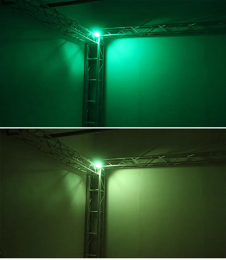 48-LED sound control stage strobe light unit showing white and colourful flash modes.