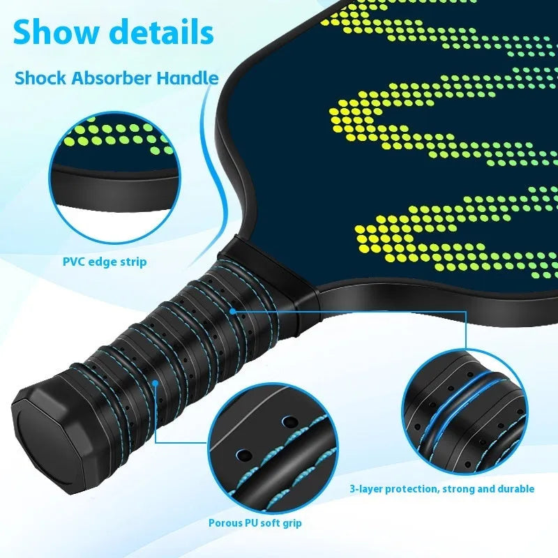 A single high-density fibreglass table tennis racket for outdoor sports use.