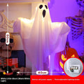 Luminous white and orange ghost horror light with cloth scream design for Halloween parties
