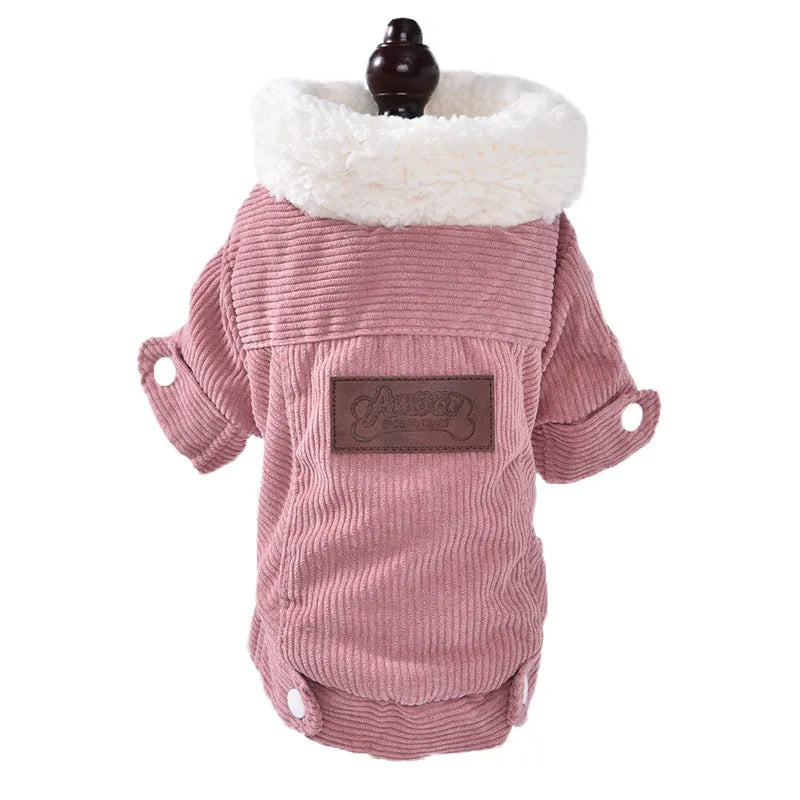 Lambswool dog vest with fleece lining in grey or pink colour, sizes XS to XXL