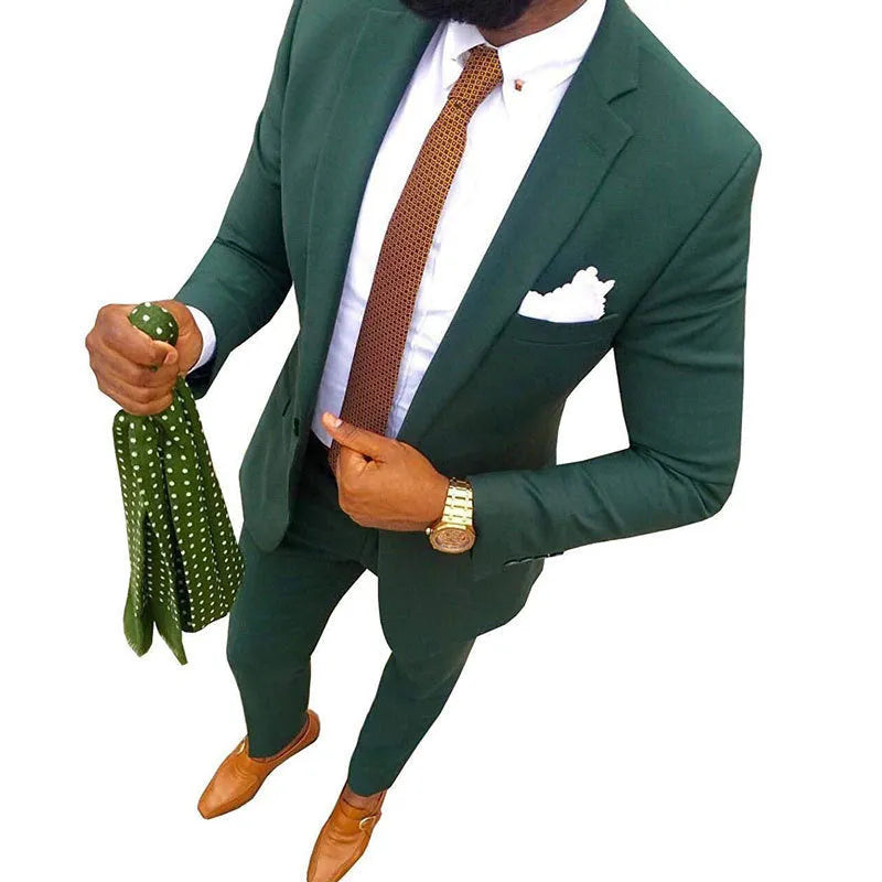 Men's cotton suit in multiple colours including purple, black, red, wine red, blue, gray, green, khaki, dark green, brown, dark blue, beige, white, dark purple, light purple, and pink options