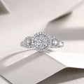 Moissanite wedding ring set with S925 silver gold plate in ring size 7, gift box packaging, GRA certificate