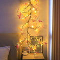 Flexible LED butterfly tree rattan lamp with colour-changing lights and USB power connection