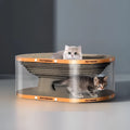 Transparent white diamond pattern cat scratch board and nest tunnel