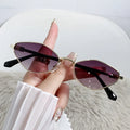 Small frame metal rhombus cat eye sunglasses with gold frame and multiple lens colour options
