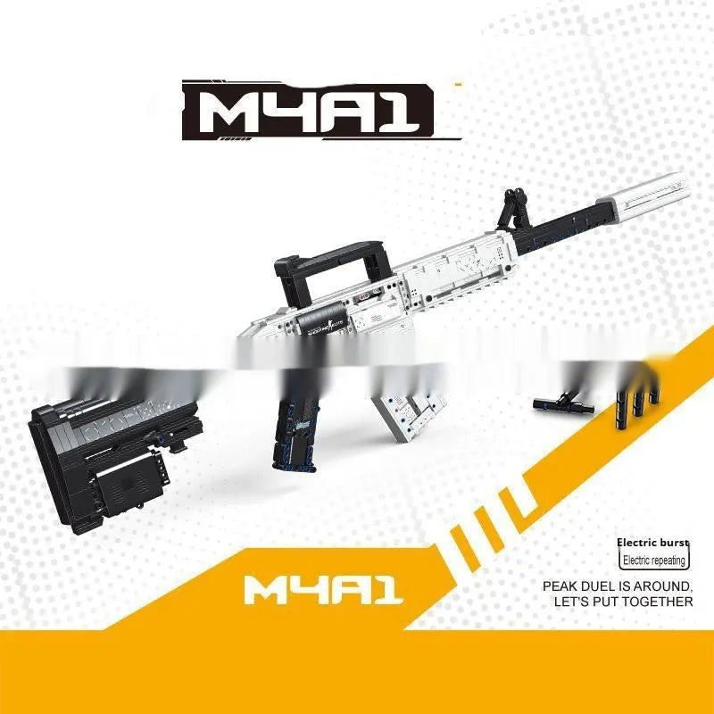Printing Set M4A1 removable toy gun building blocks in colour box packaging