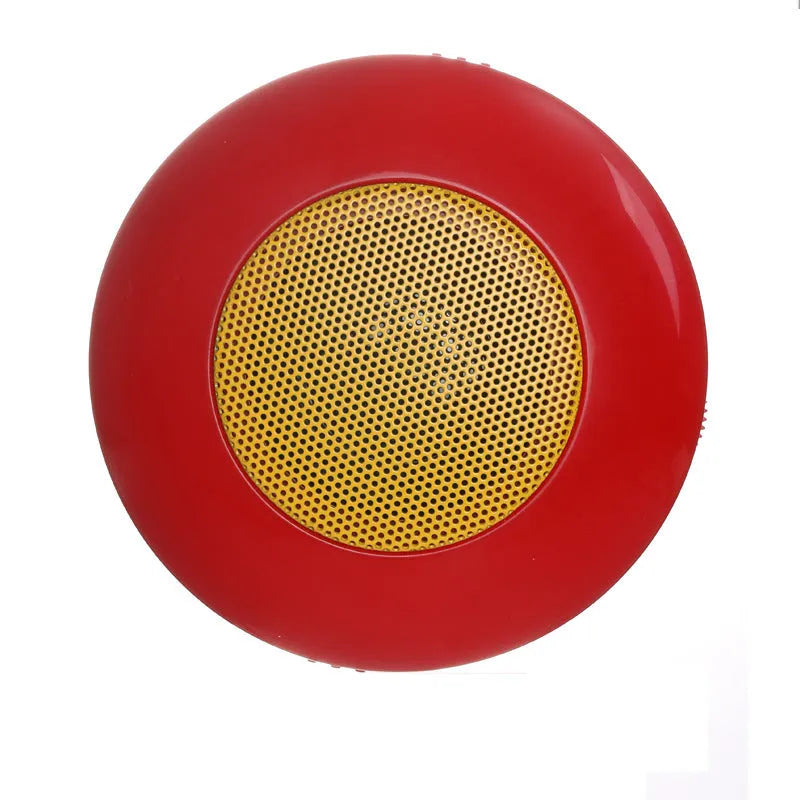 Mini Super Loud HD Music Machine Player in red and white with card slot and button controls