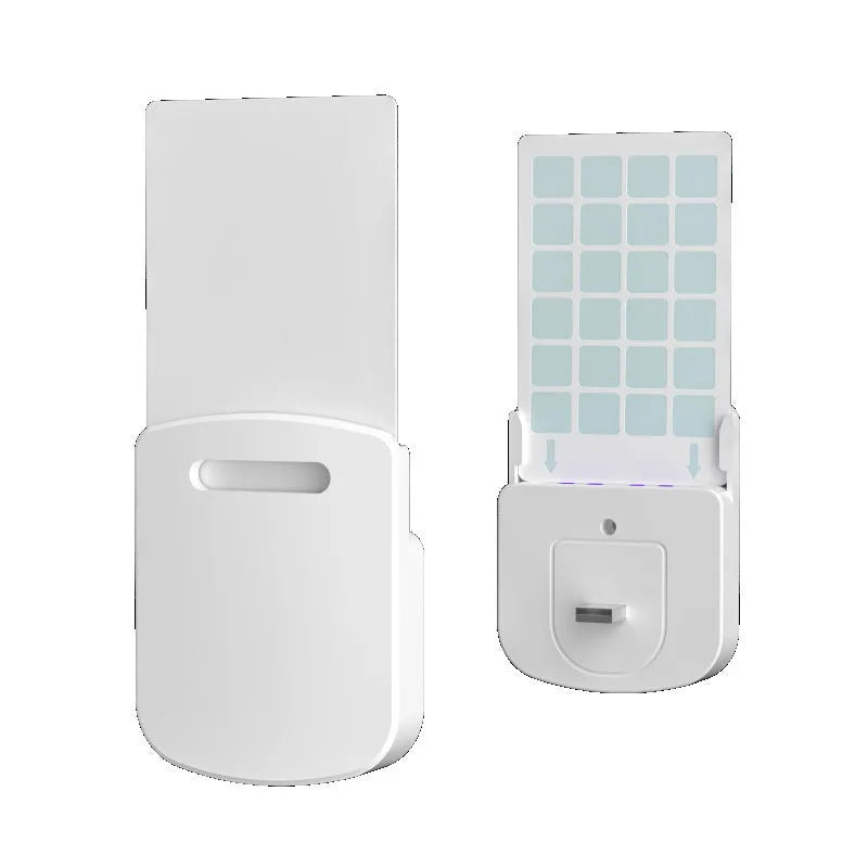 Home UV LED mosquito killer lamp with ABS shell, USB cord, and five adhesive replacement boards