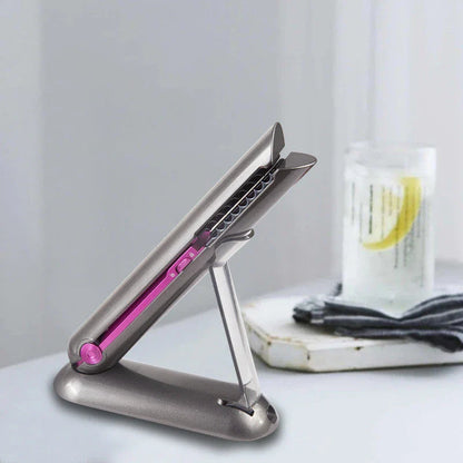 Rechargeable cordless hair straightener and curler with flexible alloy plates, intelligent temperature control, and long-lasting battery life