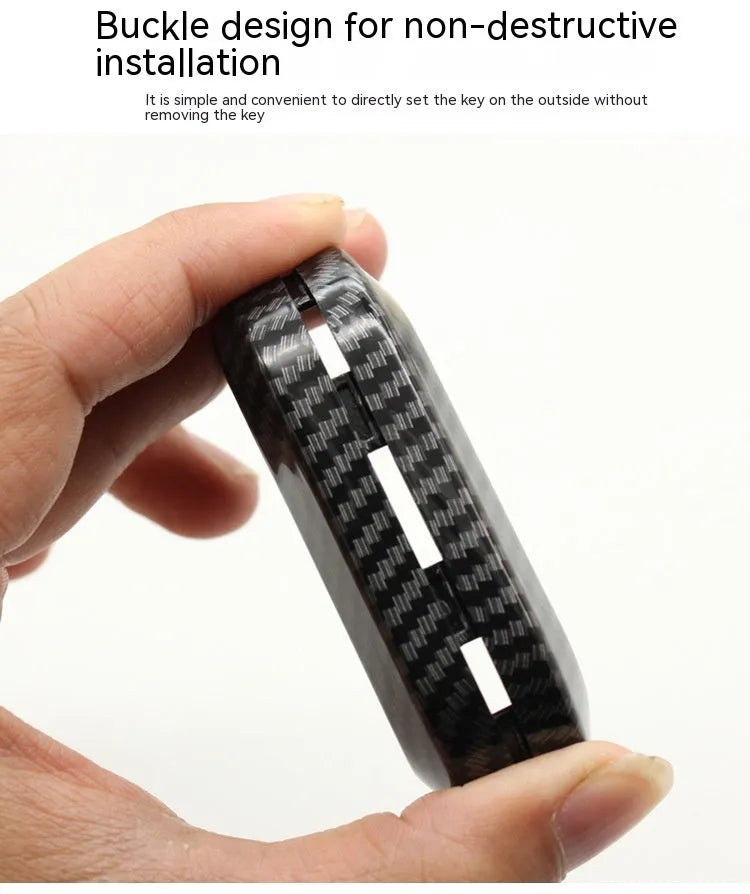 Fiat 500 Boyue Ottimo Viaggio carbon fibre pattern key shell in black, red and dark blue colours