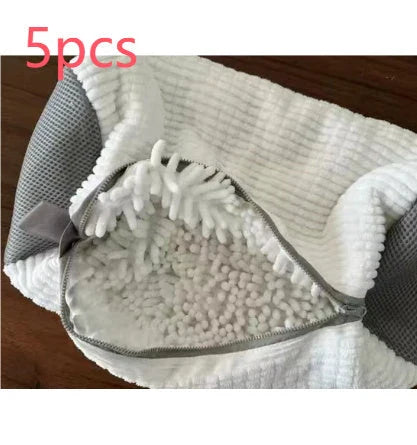 Shoe Cleaning Laundry Bag made of chenille fabric, designed to gently clean sneakers and tennis shoes in the washing machine