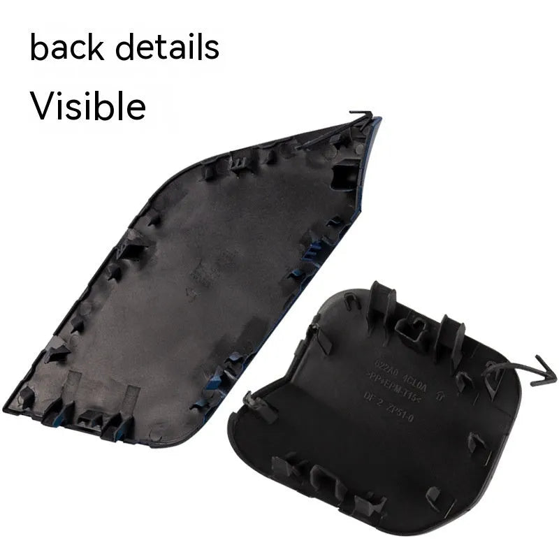 Nissan Qashqai front bumper replacement cover panel for trailer hook area, unpainted plastic construction.