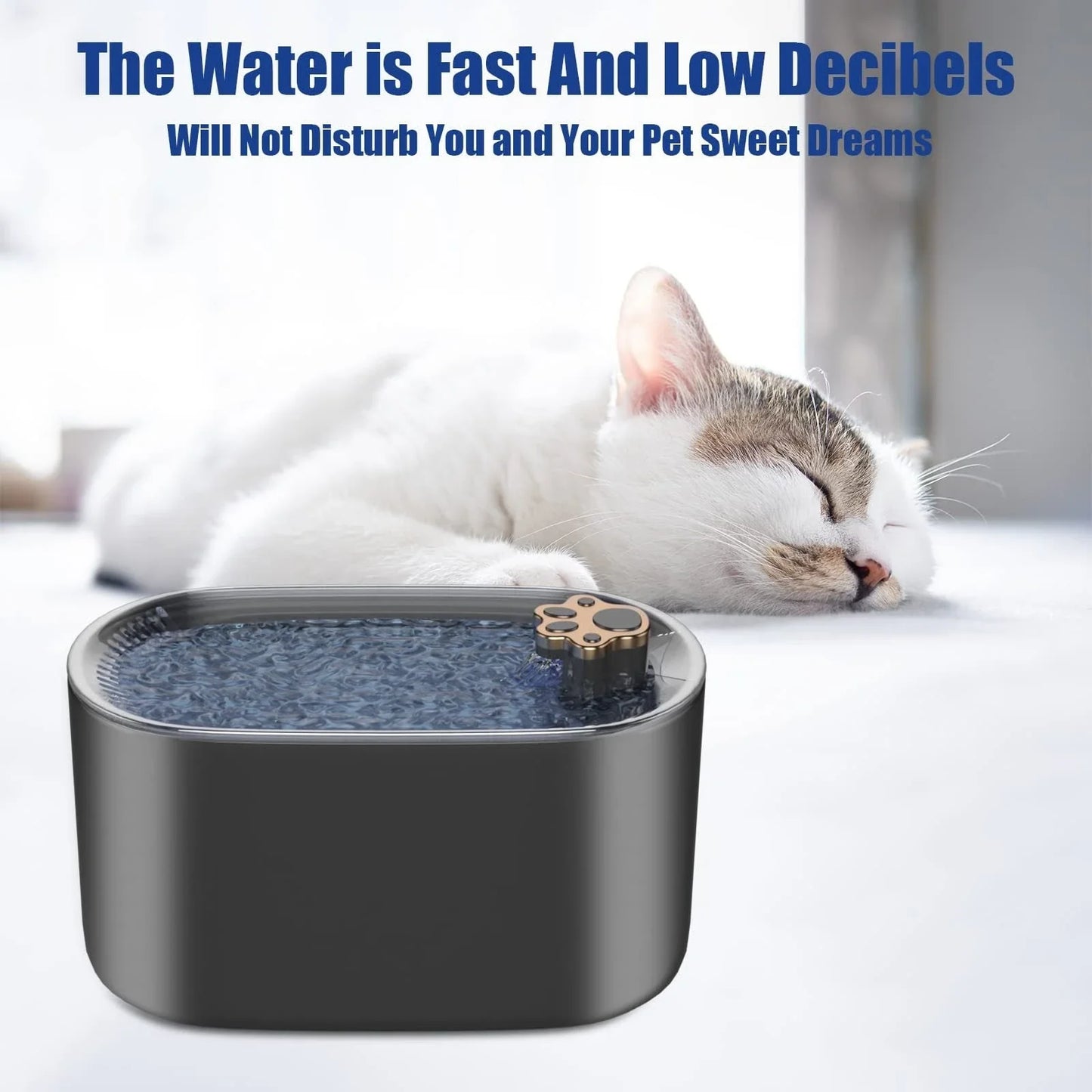 Quiet, Efficient Pet Water Fountain with LED Lights and 3-Liter Capacity for Cats and Dogs