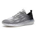 Men's mesh running shoes in blue, grey, or yellow with mid heel 3-5cm, low-top, round toe, sizes 39-46