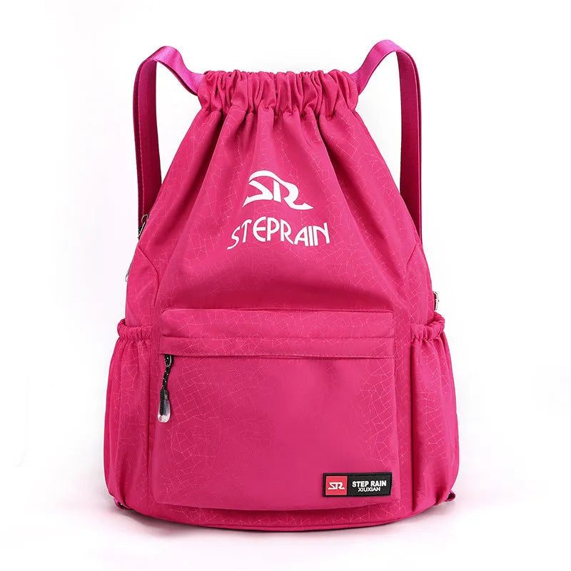 Lightweight Oxford cloth drawstring backpack in solid colour with water pillow shoulder straps