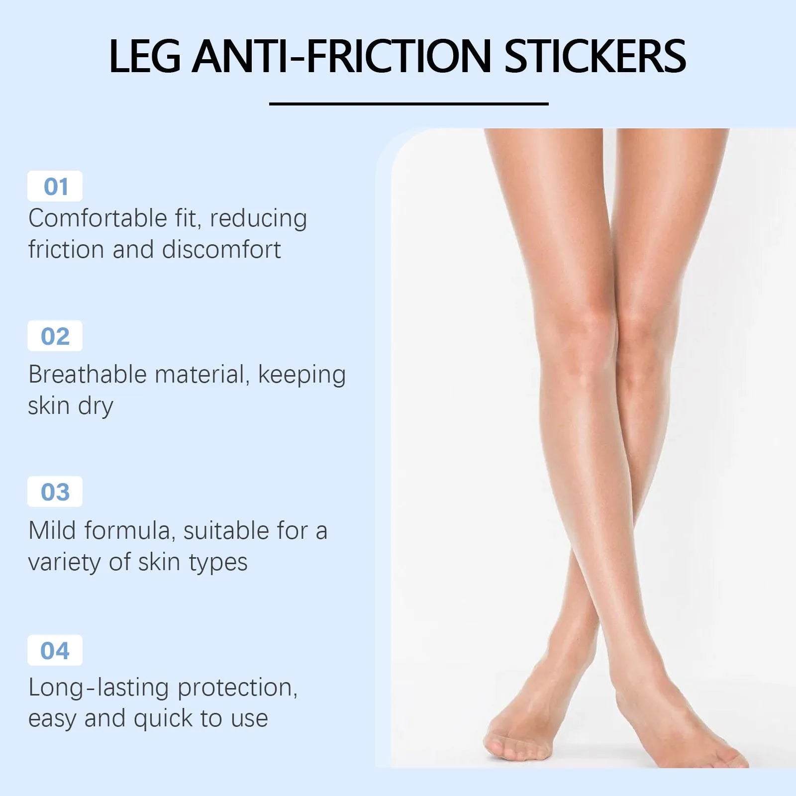 Pack of 10 transparent hydrogel leg anti-wear patches for skin protection.