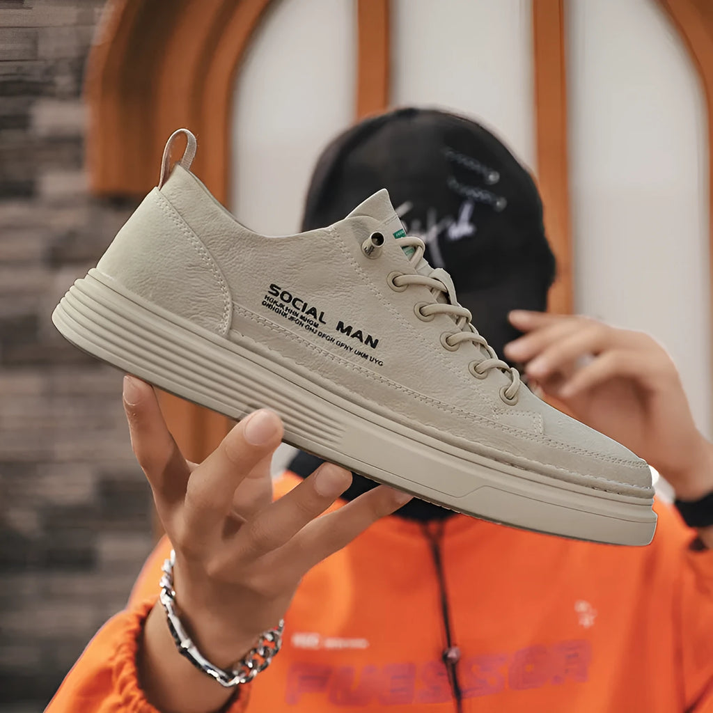 Men's casual board shoes in white, black or sand, EVA upper and sole, low top, lace-up, sizes 39-44
