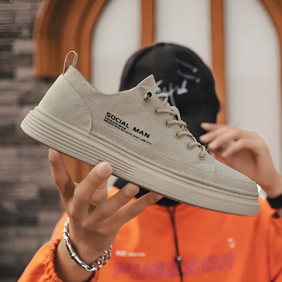 Men's casual board shoes in white, black or sand, EVA upper and sole, low top, lace-up, sizes 39-44
