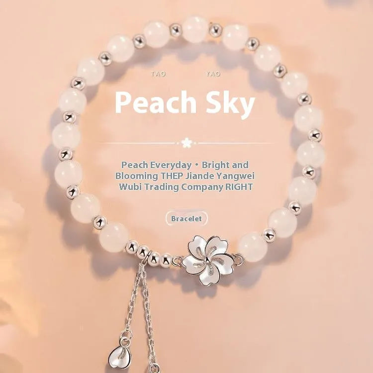 New Chinese Ins style beaded couple bracelet with resin flower design in S493 colours
