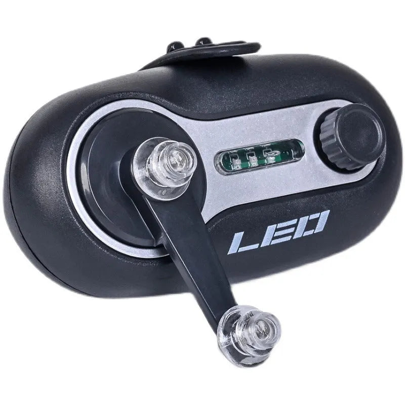 Fishing rod alarm with LED light and telescopic mount in blue rocker style