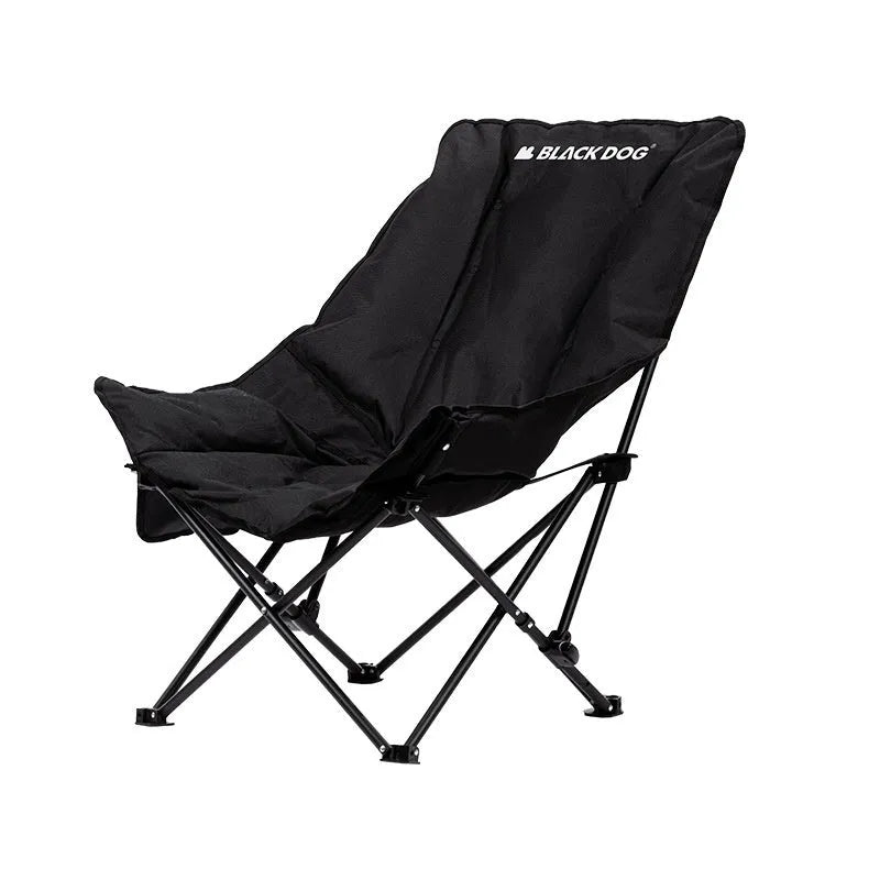 Night black Oxford cloth portable folding moon chair for camping and outdoor use